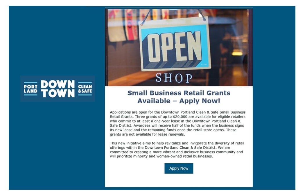 Business Grants – Downtown Portland Clean & Safe