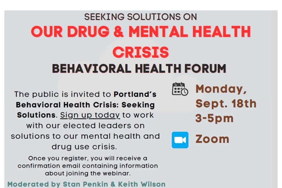 9/18/23 forum video – Portland’s Behavioral Health Crisis: Seeking Solutions
