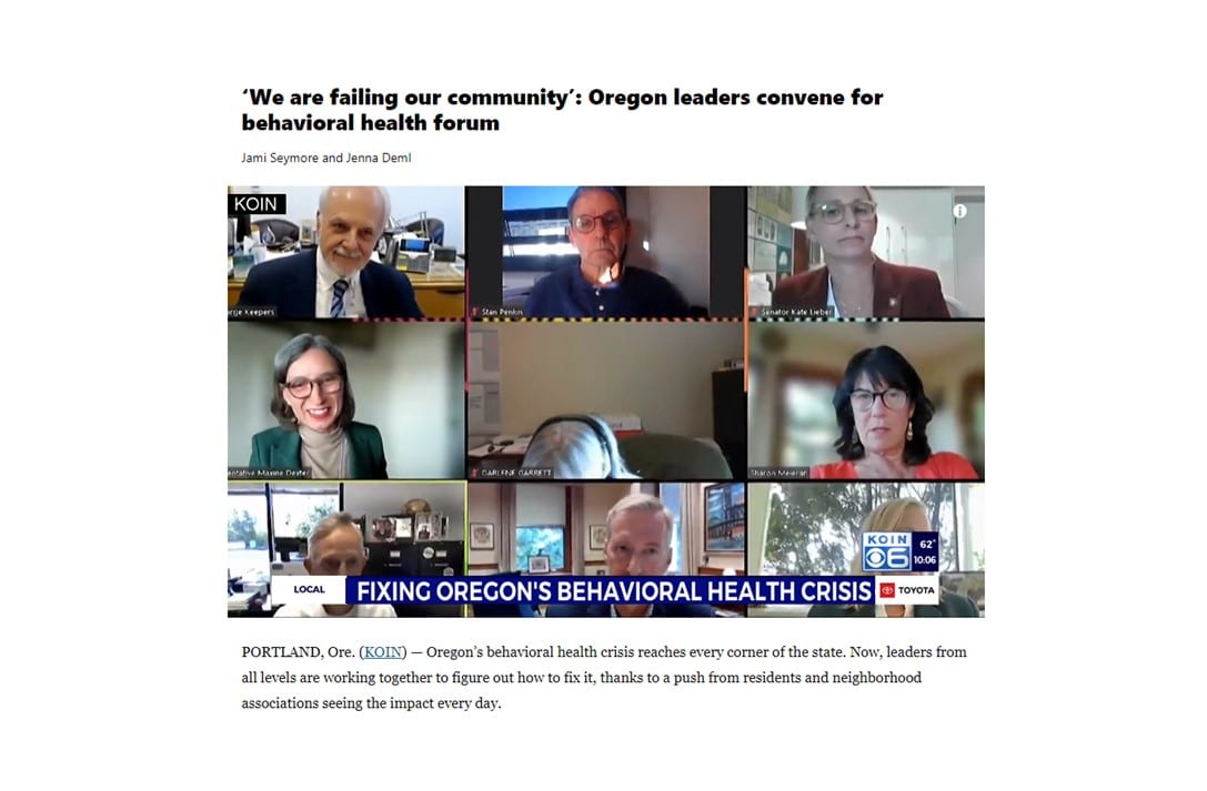 KOIN covers Neighborhood Associations’ forum on PDX Behavioral Health Crisis