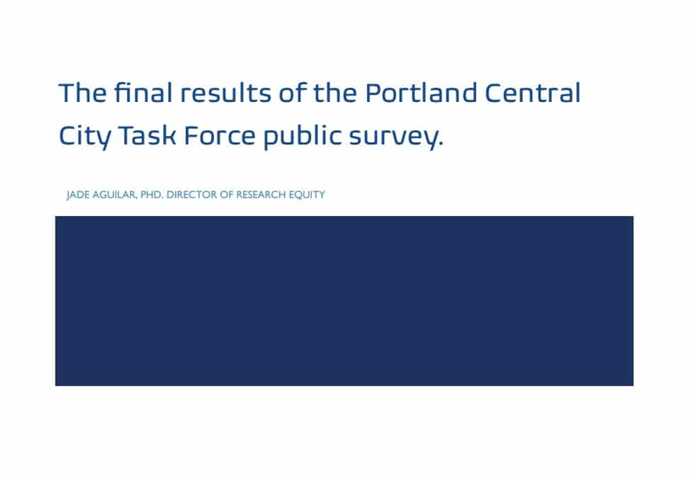The final results of the Portland Central City Task Force public survey.