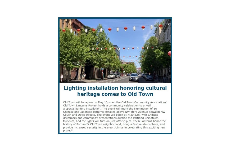 Old Town cultural lighting installation – May 10 celebration