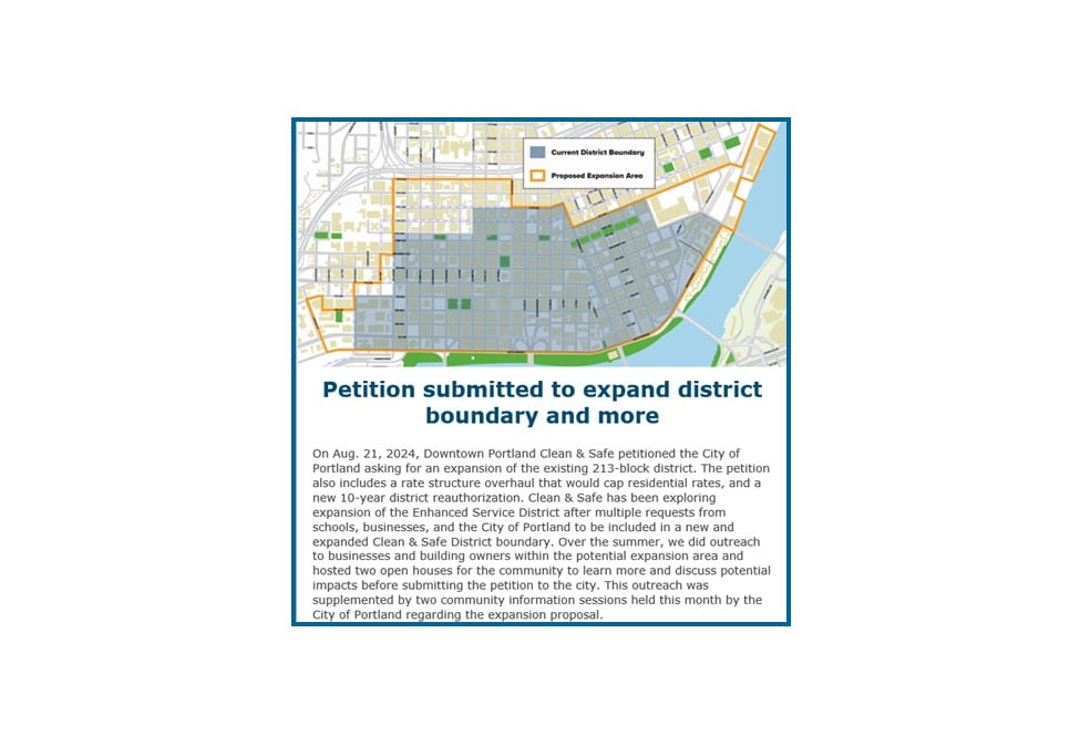 Petition to expand boundary of Downtown Portland Clean & Safe service