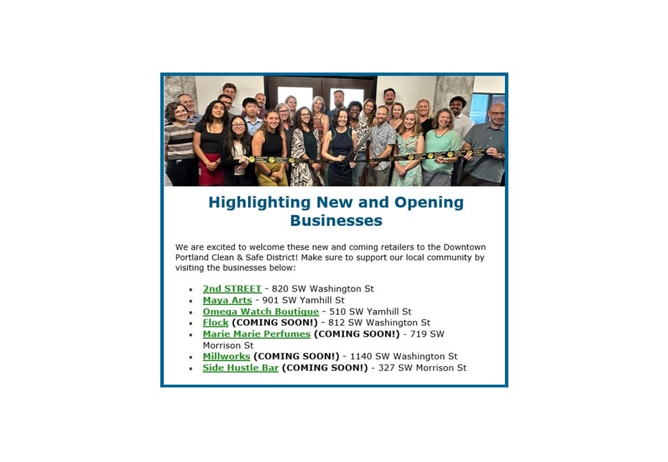 New and opening businesses